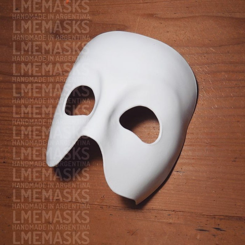 The Phantom of the Opera Leather Mask White Theatrical Masks Etsy