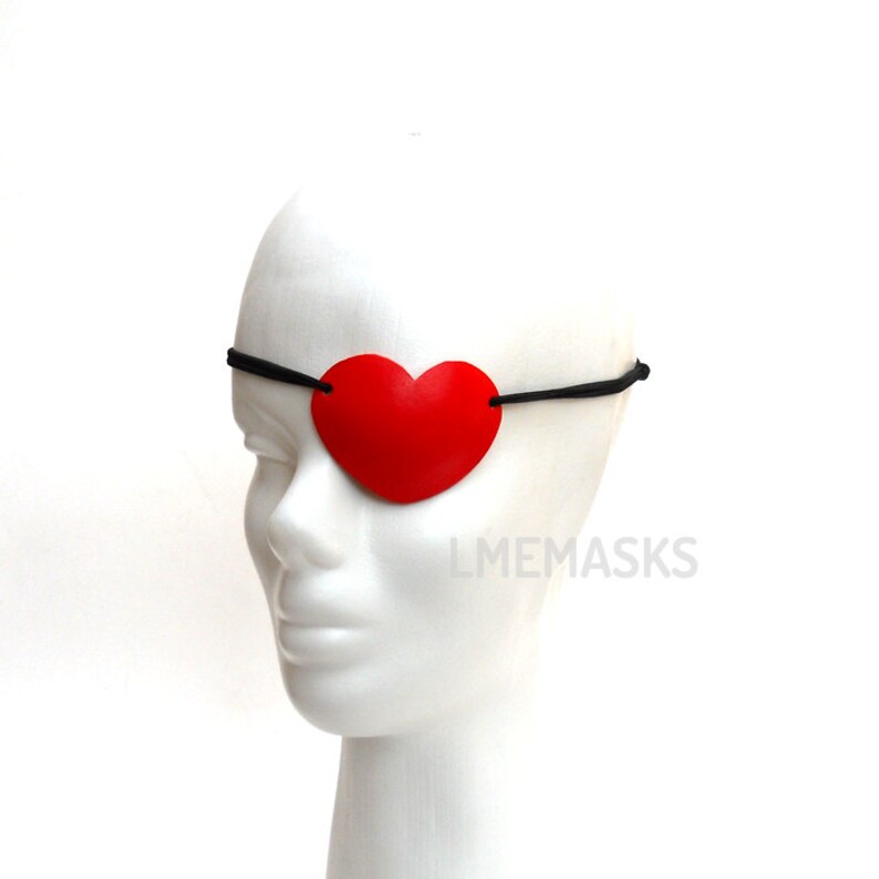 Heart Red Leather Eye Patch Pirate Alice in Wonderland Knave Etsy