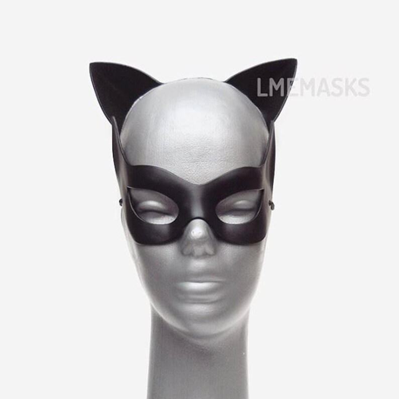 Catwoman Kit Mask Cat Ears Julie Newmar Cosplay 1960 Black Etsy