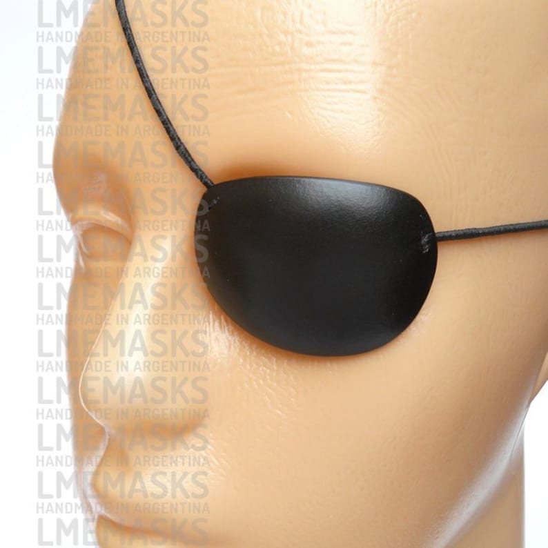 Leather Eye Patch Medium Black Red Blue White Elegant Classic Etsy