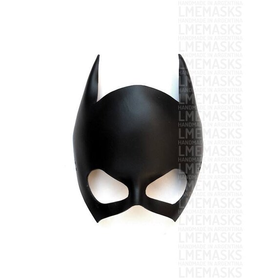 Batgirl Leather Mask Batwoman Catwoman Halloween Black Etsy