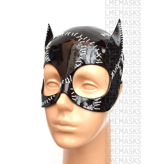 Black Cat Woman Hooded Ears Mask Batman Returns Michelle Pfeiffer Superhero