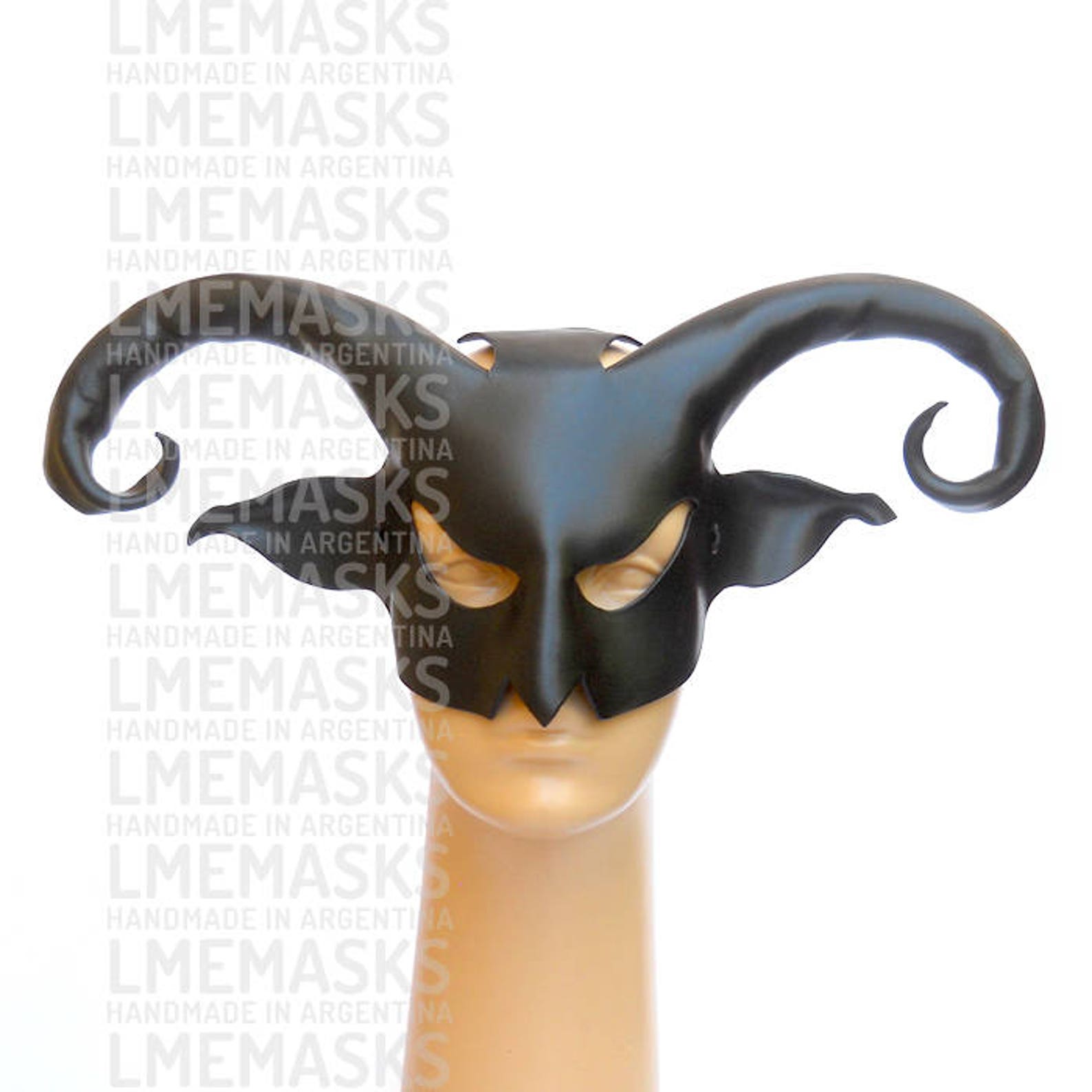 Black Ram Leather Mask Aries Mythical Man Masquerade Sheep Tup Etsy