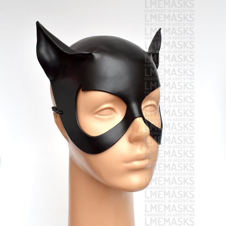 Catwoman Leather Mask Black Jim Balent Purple Cat Ears Woman Etsy