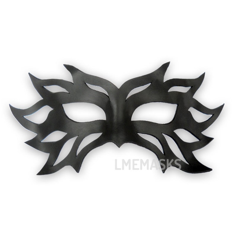 Flame Filigree Leather Mask Bird Fairy Masquerade Black White Carnival Mardi Gras Raven Party Wedding Birthday Halloween Eyemask Venetian