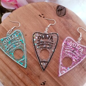 Ouija Board Planchette Glitter Earrings