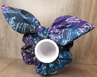 Celestial Dino Bunny Eared Scrunchie