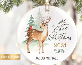 Baby's First Christmas Ornament My first Christmas New baby Gift Personalized Baby Ornament Boy First Christmas