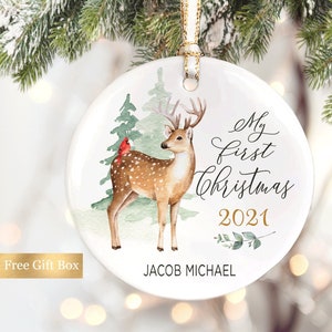 Baby's First Christmas Ornament My first Christmas New baby Gift Personalized Baby Ornament Boy First Christmas