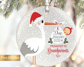 Promoted to Grandparents Ornament, Baby Announcement Ornament, We're Expecting Ornament, New Baby Ornament