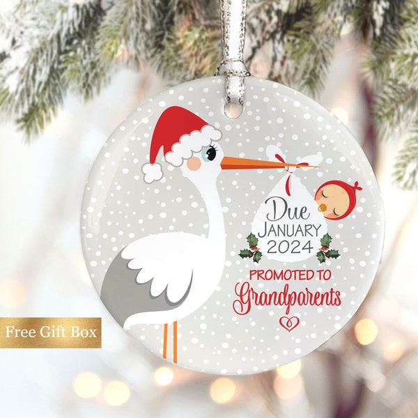 Promoted to Grandparents Ornament, Baby Announcement Ornament, We're Expecting Ornament, New Baby Ornament
