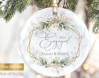 Our First Christmas Engaged Ornament - Engagement Gift