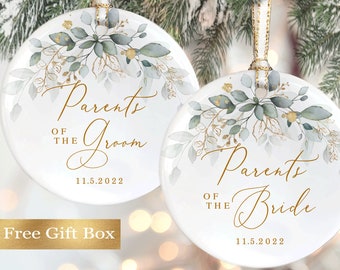 Parents of the Bride Ornament, Parents Wedding Gift From Bride and Groom, Wedding Gift for Mom and Dad