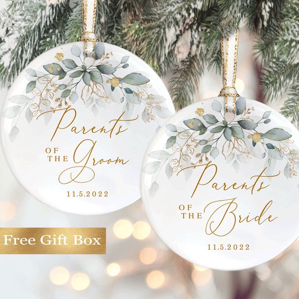 Parents of the Bride Ornament, Parents Wedding Gift From Bride and Groom, Wedding Gift for Mom and Dad