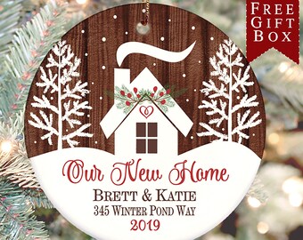Our New Home Ornament, New House Gift, First Home Gift Idea, Personalized Home Christmas Ornament