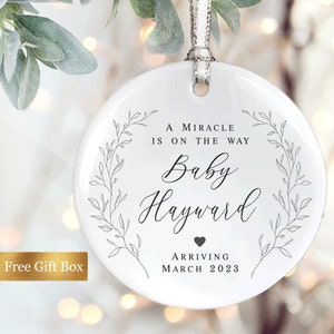 Pregnancy Announcement Ornament - Pregnancy Reveal to Grandparents - Pregnancy Gift for Mom - Miracle Baby