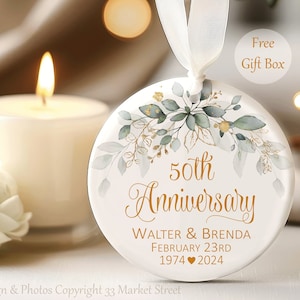 Regalo de aniversario personalizado - Regalo de bodas para pareja - Regalo de aniversario para ella - Regalo de primer aniversario - Adorno de aniversario