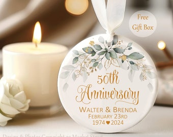 Personalized Anniversary Gift - Wedding Gift for Couple - Anniversary Gift For Her - 1st Anniversary Gift - Anniversary Ornament