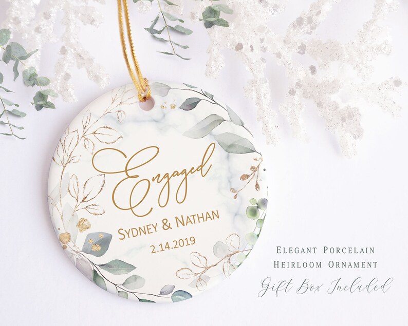 Engaged Christmas Ornament Personalized Engagement Ornament - Etsy
