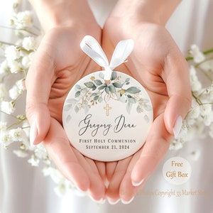 Personalized Cross Porcelain Ornament- Baptism Gift for Girl - Goddaughter Gift bild 8