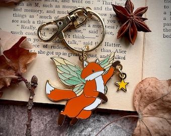 Fairy Fox Keychain | Fox Key Ring | Fairy Gift | Fox Gift | Enamel Keychain | Fox Lover | Fairy Lover | Woodland Keychain | Woodland Gift