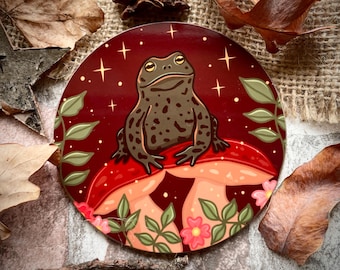Toad Coaster | Frog Gift | Home Accessories | Frog House | Whimsical Home | Frog Lover | House Warming | Woodland Coaster | Frog Gifts