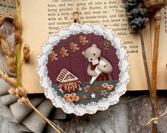 SALE | Baking Bear Christmas Tree Ornament | Christmas Decoration | Bear Ornament | Bear Decoration | Bear Lover | Gift Bear Lover