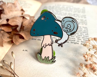 Snail Enamel Pin | Shroom Pin | Cute Snail | Toadstool Gift | Cottagecore Enamel Pin | Cottagecore Gift | Toadstool Art | Snail Art |