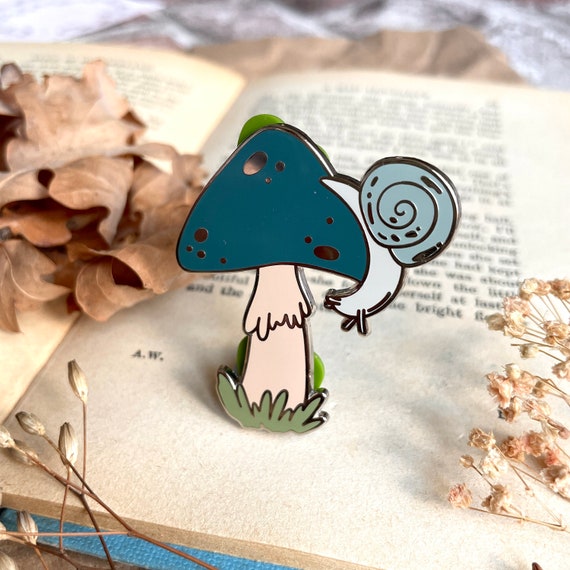 SALE | Snail Enamel Pin | Shroom Pin | Cute Snail | Toadstool Gift | Cottagecore Enamel Pin | Cottagecore Gift | Toadstool Art | Snail Art |
