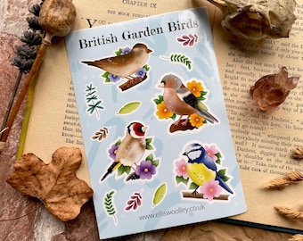 SALE Birds Sticker Sheet | Vinyl Stickers | Journal Stickers | Garden Stickers | Wildlife Sticker | Bird Lover | Bird Gift | Nature Stickers