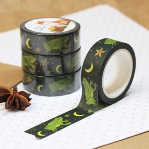 Frog Washi Tape | Art Journal | Bullet Journal | Woodland Washi Tape | Frog Stationery | Frog Print | Frog Gift | Frog Stickers | Frog Lover