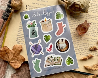 SALE Hygge Sticker Sheet | Vinyl Stickers | Journal Stickers | Mindful Stickers | Relax Sticker | Cosy Stickers | Cosy Stationery