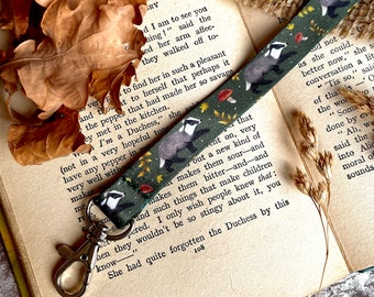 Woodland Lanyard Badger Design | Cute Lanyard | Witch Lanyard | Badger Art | Badger Stationery | Badger Print | Woodland Art | Badger Gift