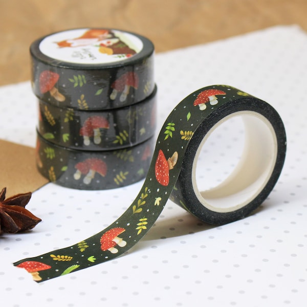 Fliegenpilze Washi Tape | Kunst Journal | Bullet Journal | Wald Washi Tape | Wald Briefpapier | Fliegenpilz Briefpapier | Fliegenpilz Geschenk