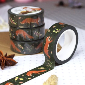 Fox Washi Tape | Art Journal | Bullet Journal | Woodland Washi Tape | Fox Stationery | Fox Print | Woodland Stationery | Fox Gift