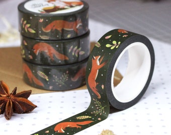 Fox Washi Tape | Art Journal | Bullet Journal | Woodland Washi Tape | Fox Stationery | Fox Print | Woodland Stationery | Fox Gift