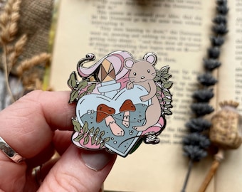 Mouse Enamel Pin | Cute Mouse | Mouse Gifts | Witchy Enamel Pin | Mouse Lover | Witchy Pin | Woodland Pin | Spooky Pin | Woodland Gifts