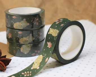 Mouse Washi Tape | Art Journal | Bullet Journal | Woodland Washi Tape | Mouse Stationery | Mouse Gift | Woodland Stationery | Mouse Lover