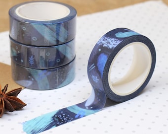 Blue Washi Tape | Art Journal | Bullet Journal | Abstract Washi Tape | Blue Stationery | Journal Supplies | Journalling Gift | Washi Gift