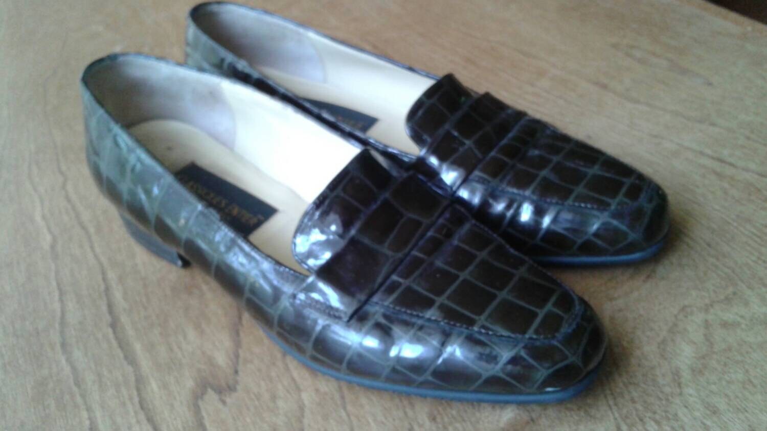 Classiques Entier Alligator Print Leather Loafers Vintage | Etsy