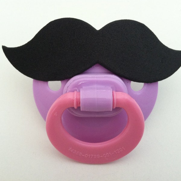 MUSTACHE PACIFIER (lavender & pink) (stache paci)