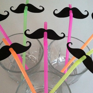 STACHE STRAWS set of 40 in NEON image 2