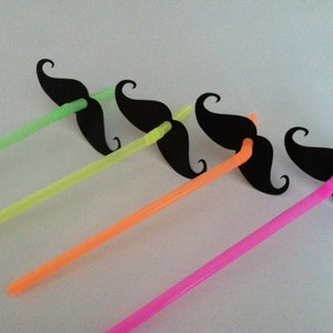 STACHE STRAWS set of 40 in NEON image 3