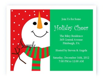 snowman invitations etsy