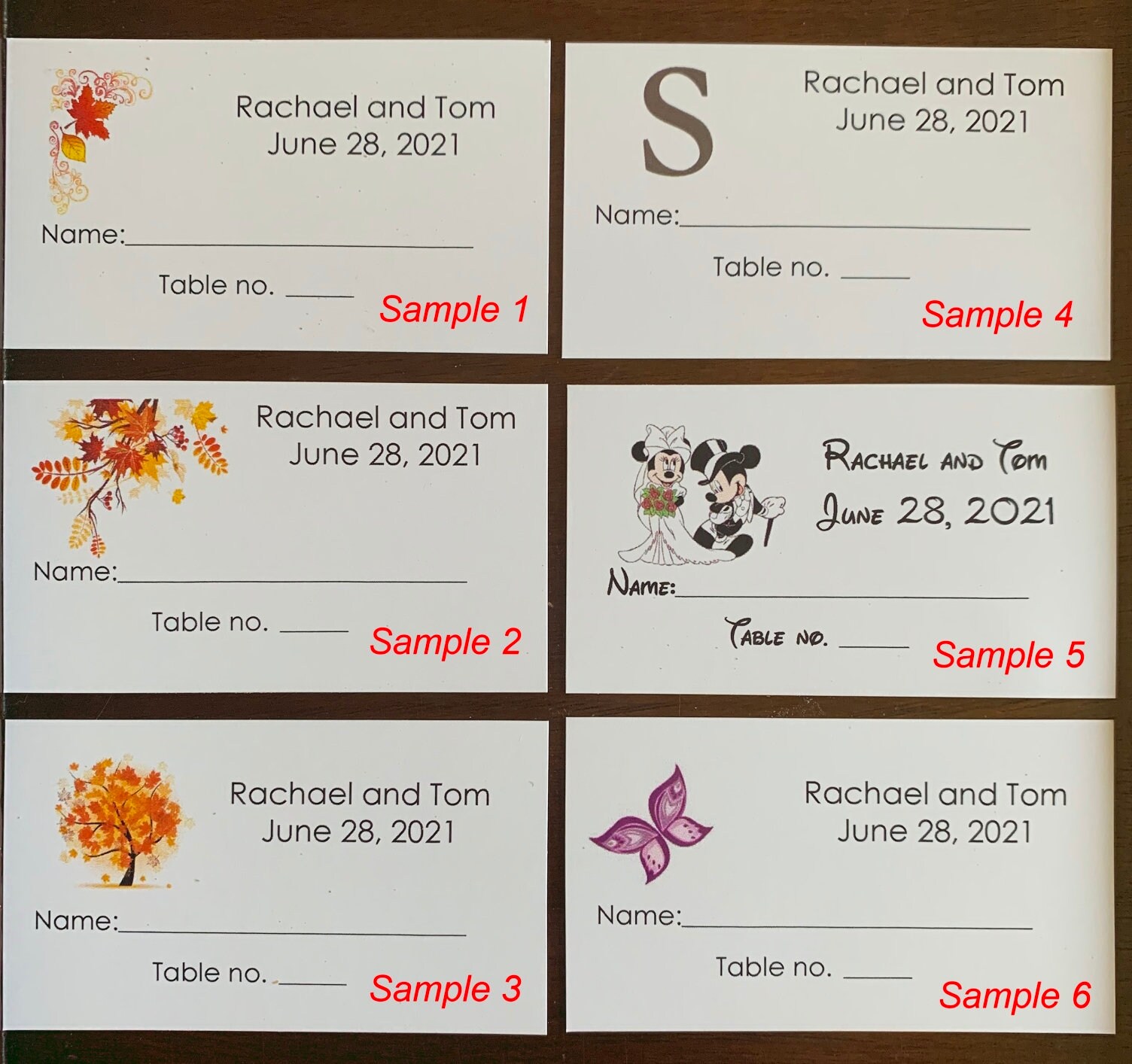 30 Personalized Custom Place Cards / Seating Cards + 30 Natural Wine ...