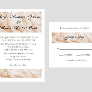 100 personalizzati personalizzati corallo marmo natura sposa cerimonia di nozze inviti carte set