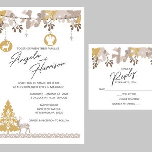 100 Personalizado Personalizado Invierno Fiesta de Navidad Temporada Copo de Nieve Nieve Boda Nupcial Invitaciones Tarjetas Set