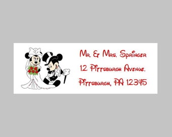 90 Personalized Custom Mickey and Minnie Disney Address Labels Stickers Envelope Seals