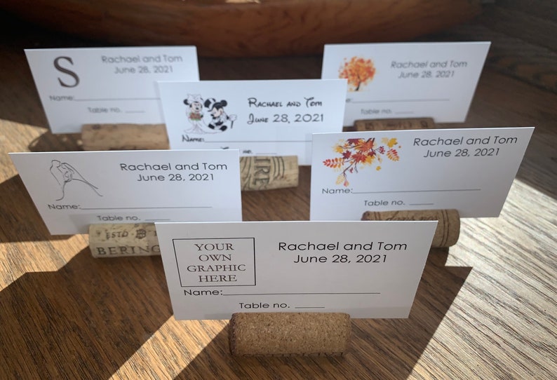 30 Personalized Custom Place Cards / Seating Cards + 30 Natural Wine ...