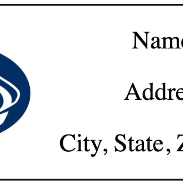 90 Personalized Custom Penn State Lions Address Labels Stickers Envelope Seals (2 Graphic Options)  - Any Team Available